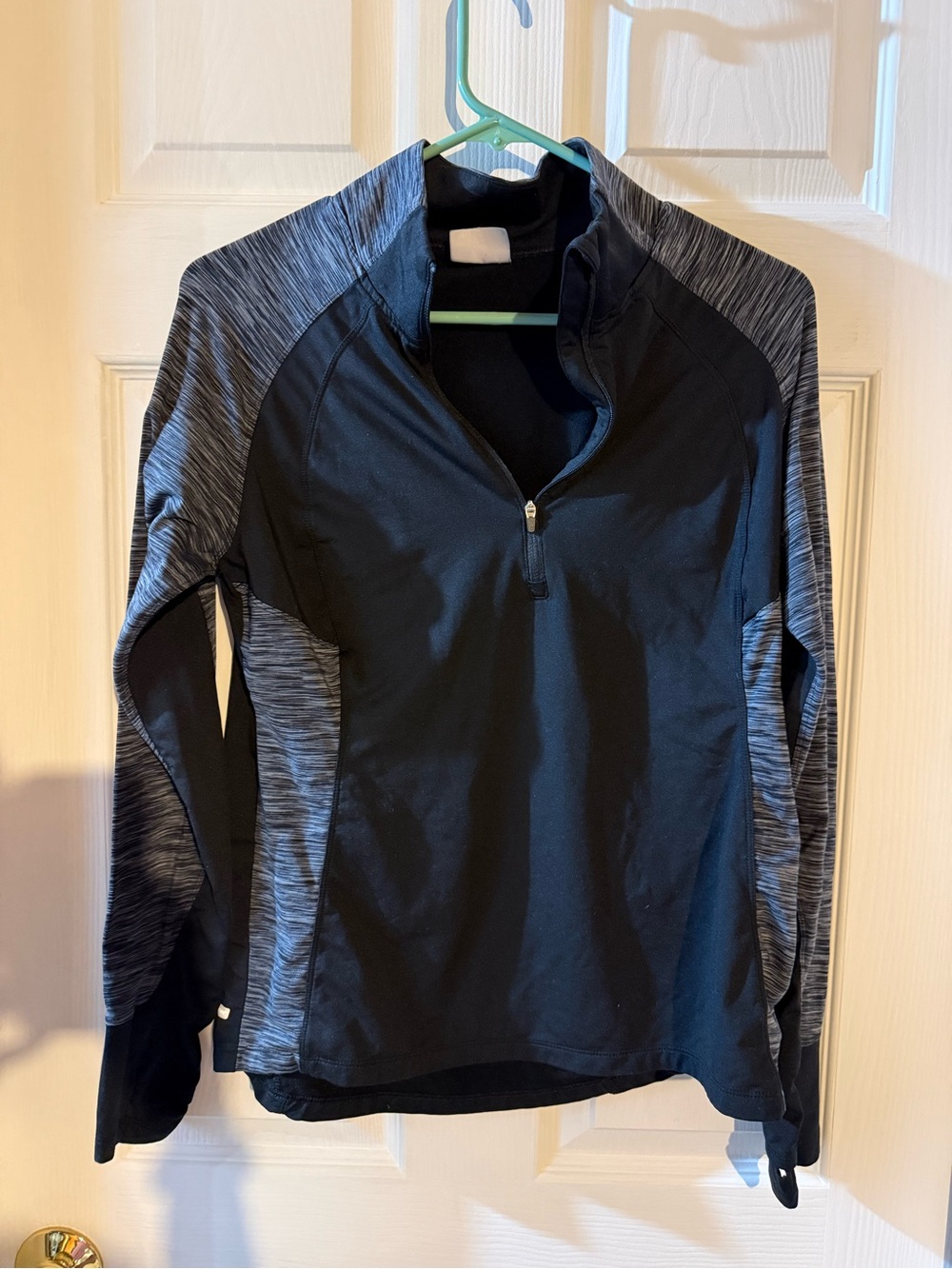 Womens Black Quarter-Zip Performance Sweater
